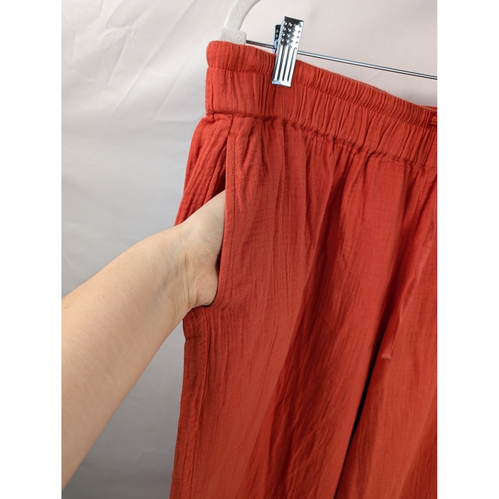 Pact Womens Organic Cotton Coastal Double Gauze Split Hem Pant Size XL Green - Picture 6 of 10